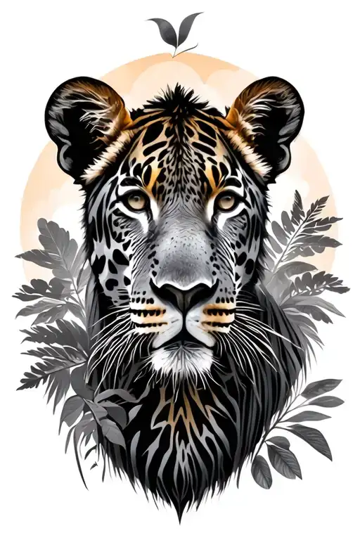 safari scene with animals tattoo design idea