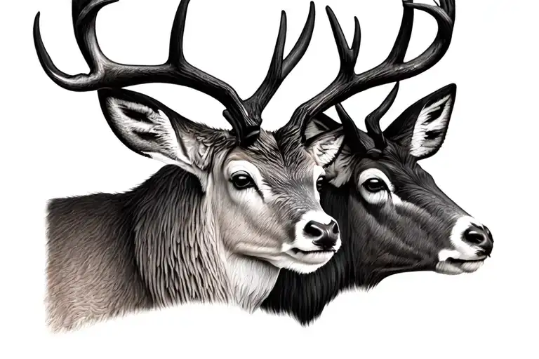 fallow deer, red deer and tahr hunting tattoo tattoo design idea