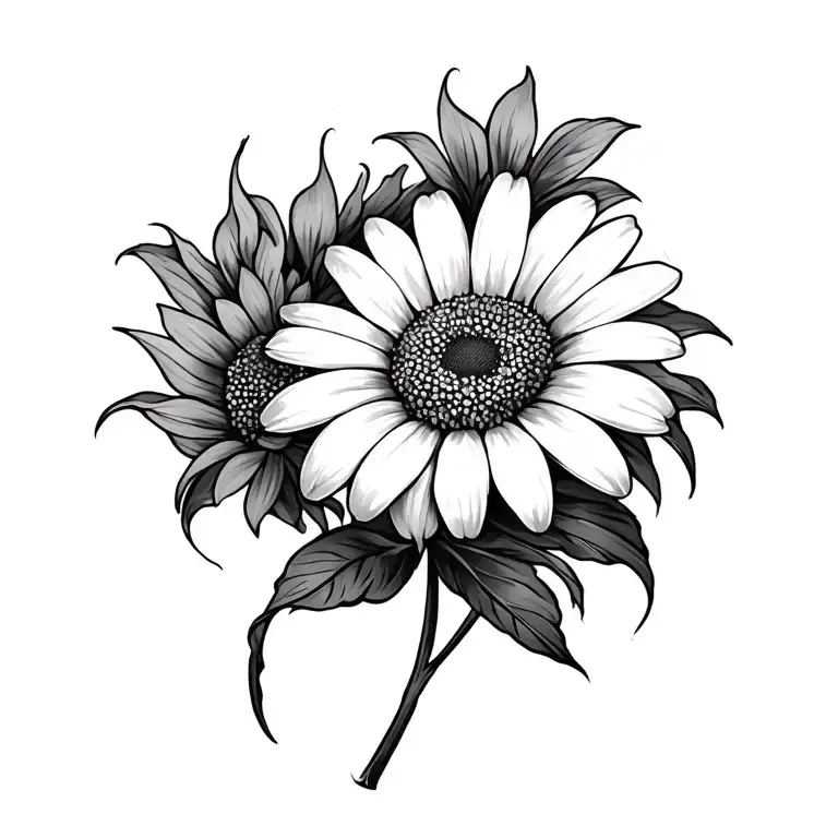 daisy's and filagree tattoo design idea