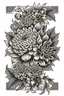 hawthorn floer violet flower chrysanthemum flower marigold flower tattoo design idea