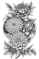 hawthorn floer violet flower chrysanthemum flower marigold flower tattoo design idea