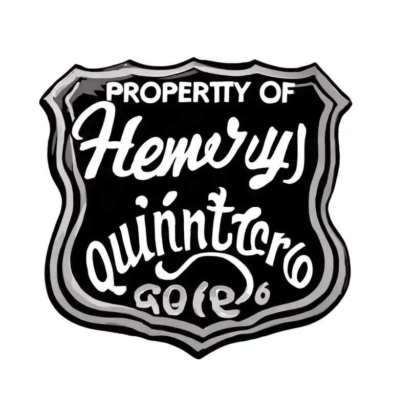 "Property of Henry Quintero" Route 66 sign tattoo design idea