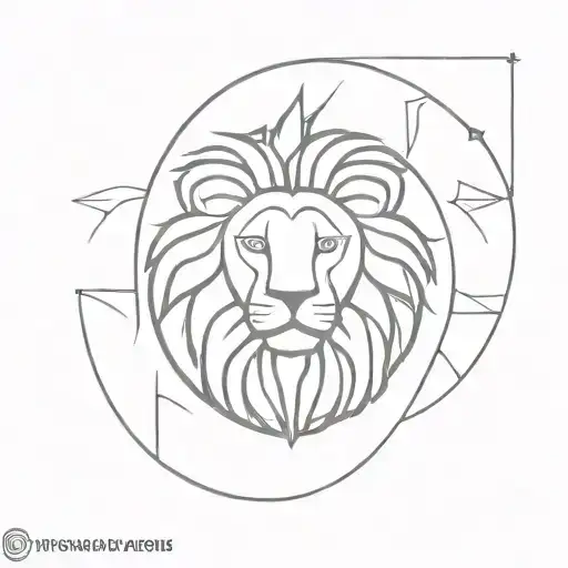 sun and lion Persian symbol tattoo design idea