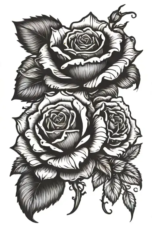 american rose mafia tattoo design idea