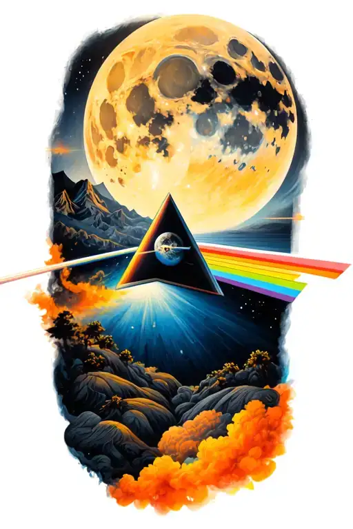 dark side of the moon tattoo design idea