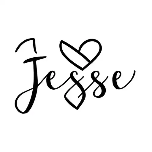 the name Jesse with a heart and infinity symbol incorporated for my girls tattoo  tattoo design idea