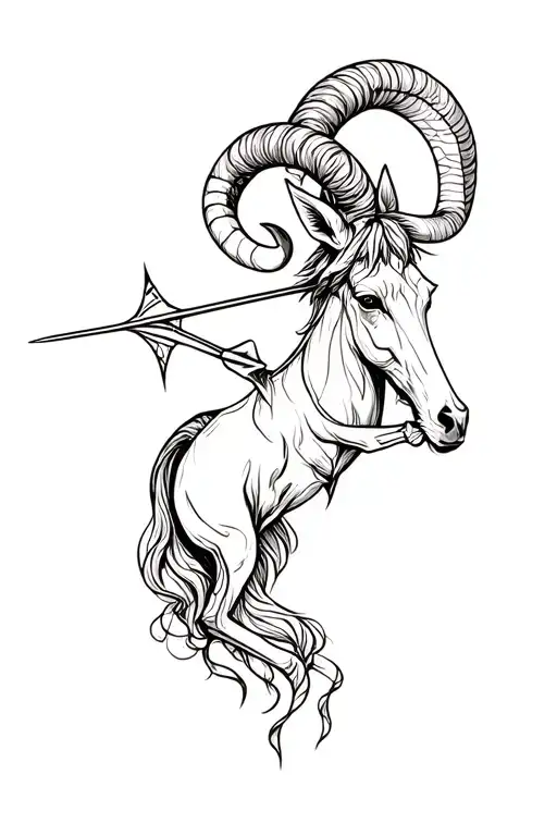 Sagittarius Aries intertwined tattoo design idea