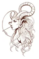 Sagittarius Aries intertwined tattoo design idea