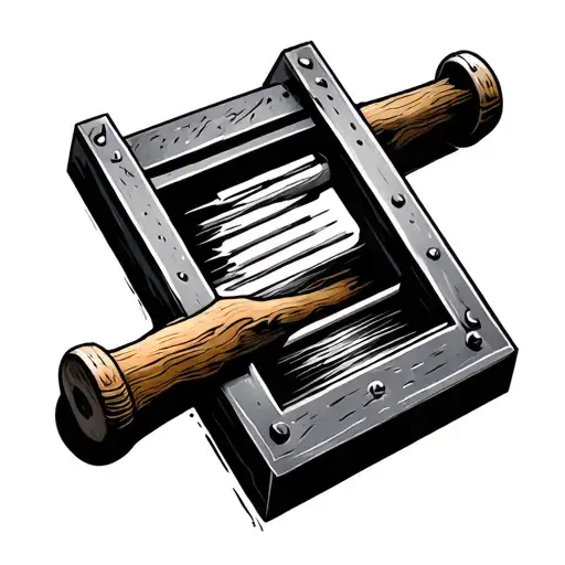 a guillotine tattoo design idea