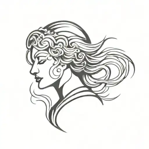 oracle woman antique tattoo design idea