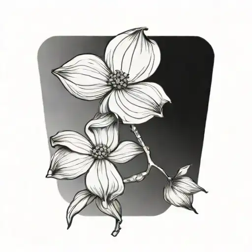 dogwood flower growing tattoo design idea