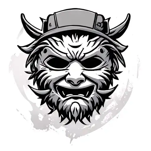 hotline miami mask tattoo design idea