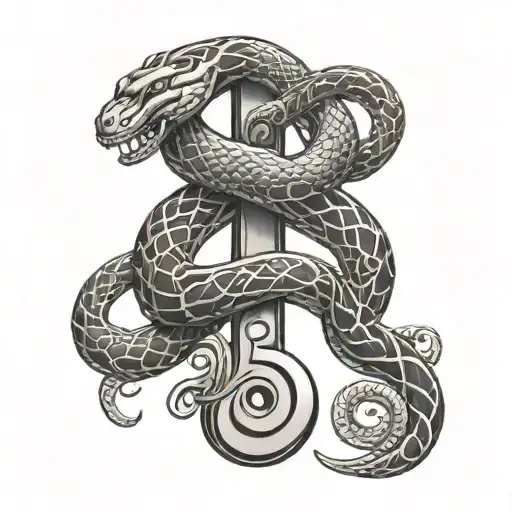 gemini word with the i's involving ♊️ as well with snakes tattoo design idea