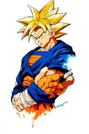 super sayin blue goku tattoo design idea