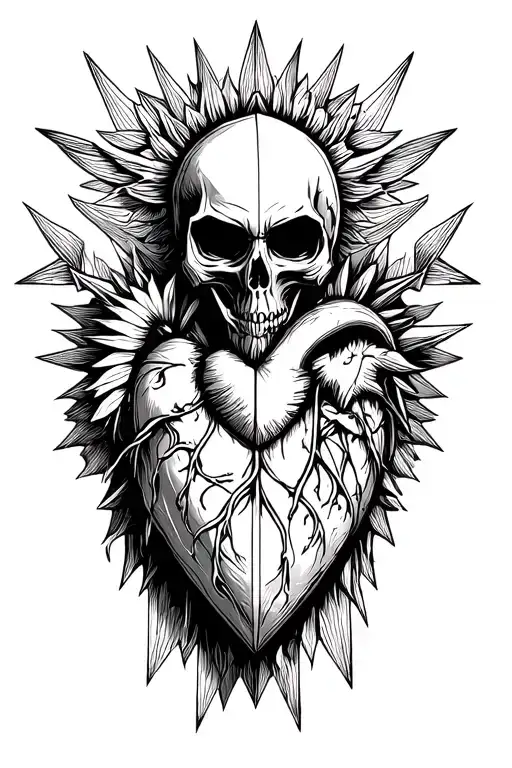 Grim Reaper Sacred Heart tattoo design idea