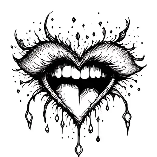 crying heart tattoo design idea