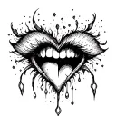 crying heart tattoo design idea