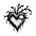 crying heart tattoo design idea