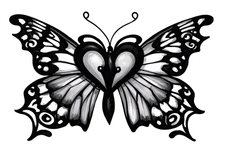 Heart Butterfly Infiniti symbol tattoo design idea