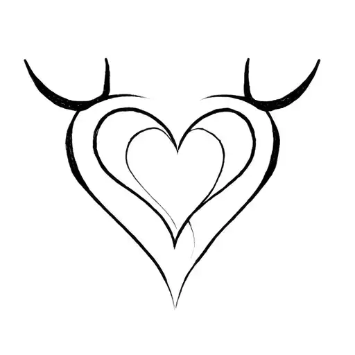 Taurus symbol with Capricorn symbol intertwined. include infinity symbol too. couple tattoo. heart tattoo design idea