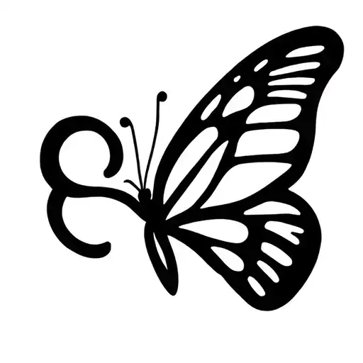 butterfly with semicolon as the body tattoo design idea