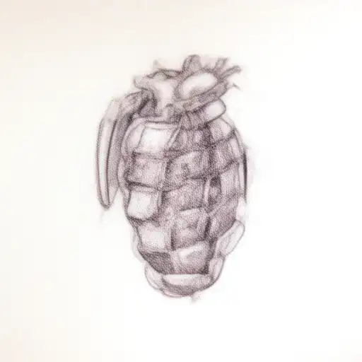 Grenade instead of a heart tattoo design idea