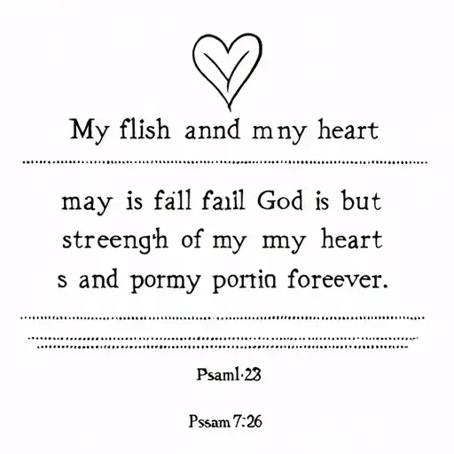 My flesh and my heart may fail, but God is the strength of my heart and my portion forever. Psaml 73:26 tattoo design idea