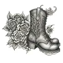 tooled leather sleeve, flowers, boots, semi truck, nuts and bolts, welding tattoo design idea