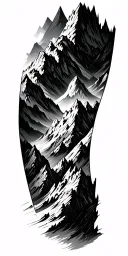 abstract mountains tattoo design idea