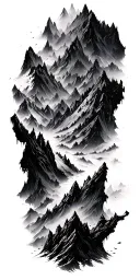 abstract mountains tattoo design idea