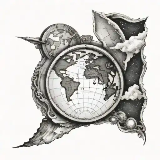 Flat Earth tattoo design idea