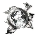 Flat Earth tattoo design idea