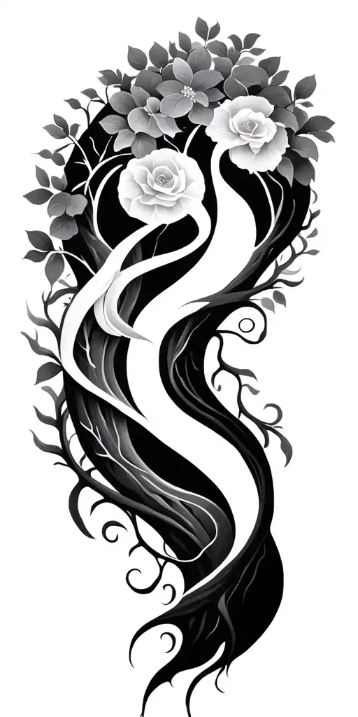 mom dad tree of life intertwined tattoo design idea