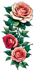 Alice in wonderland garden roses tattoo design idea