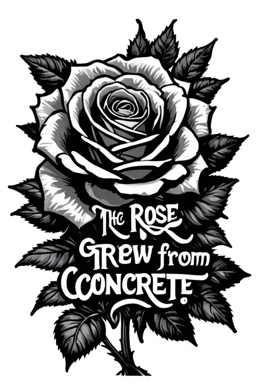"The rose grew from concrete " rose  tattoo design idea