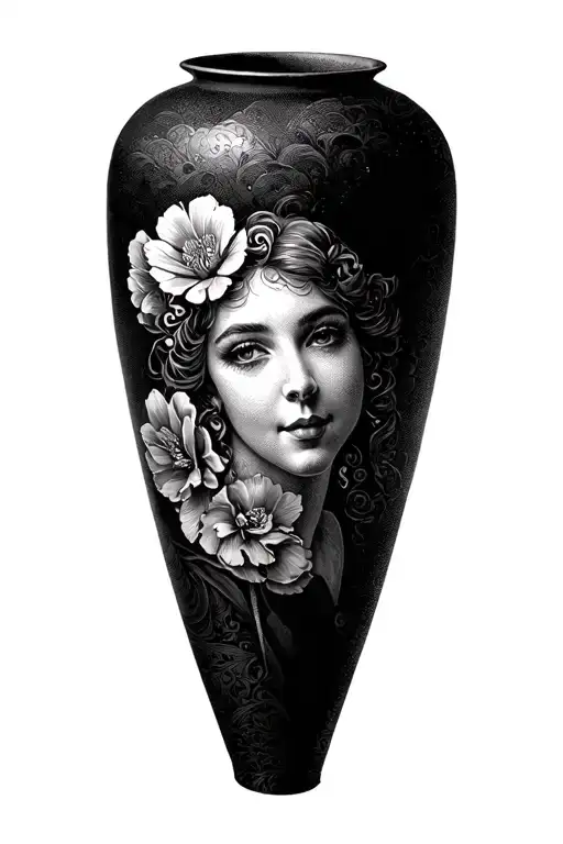 "Winnifred" vase or other unique objects tattoo design idea