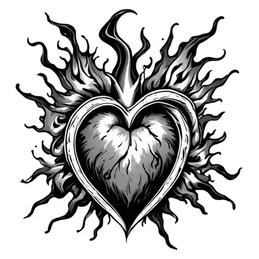 set your heart ablaze tattoo design idea