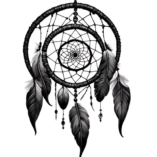 dark romance genre inspired dreamcatcher tattoo design idea