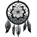 dark romance genre inspired dreamcatcher tattoo design idea