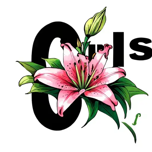 "Chris" stargazer lily flower tattoo design idea