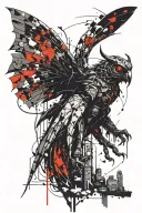 mothman cryptid tattoo design idea