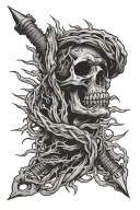 DAVIES barbwire and flames arm tattoo design idea