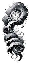 spiral, swirl, clouds, space, time tattoo design idea