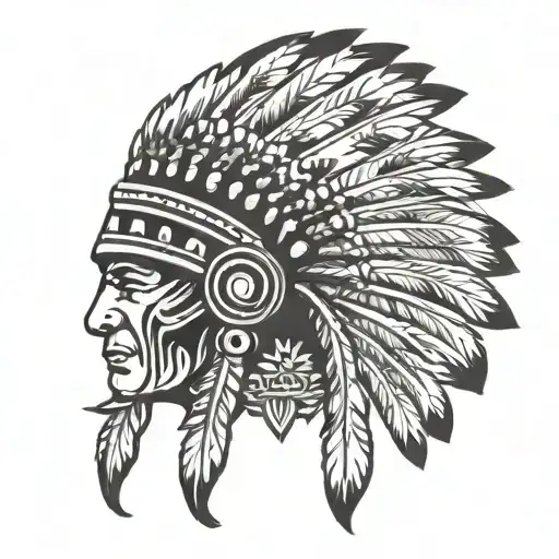 Kansas City chief headress tattoo design idea