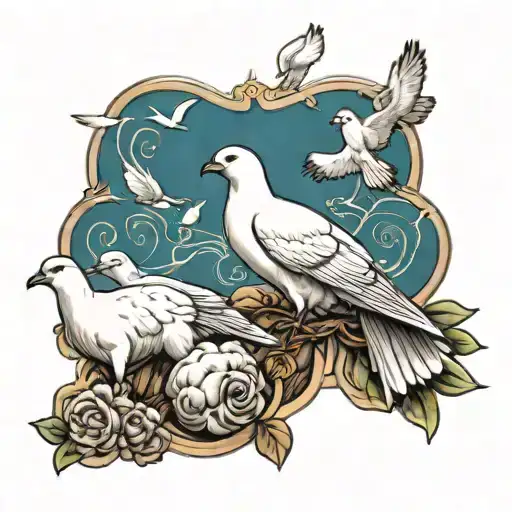 A full sleeve forearm tattoo featuring doves and sheep, symbolizing peace and humility. With African American Aspects tattoo design idea