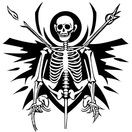 saint christopher medallion skeleton tattoo design idea