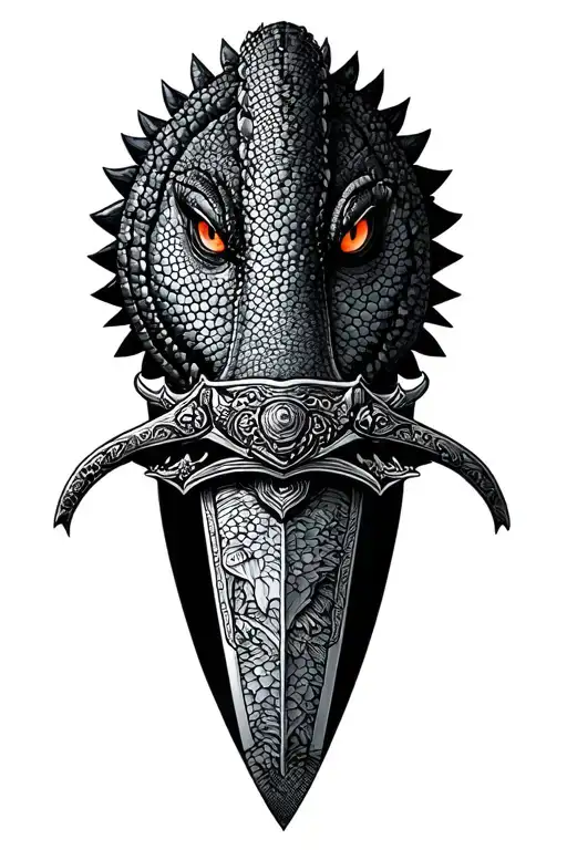 alligator samurai sword tattoo design idea