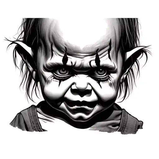 Chucky Face tattoo design idea