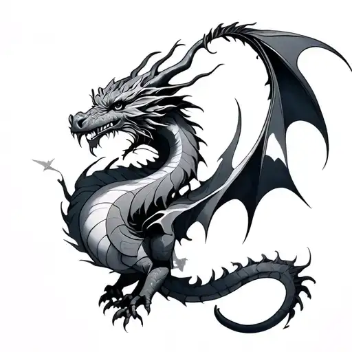 Celestial Dragon tattoo design idea