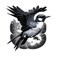 swallow bird flying tattoo design idea
